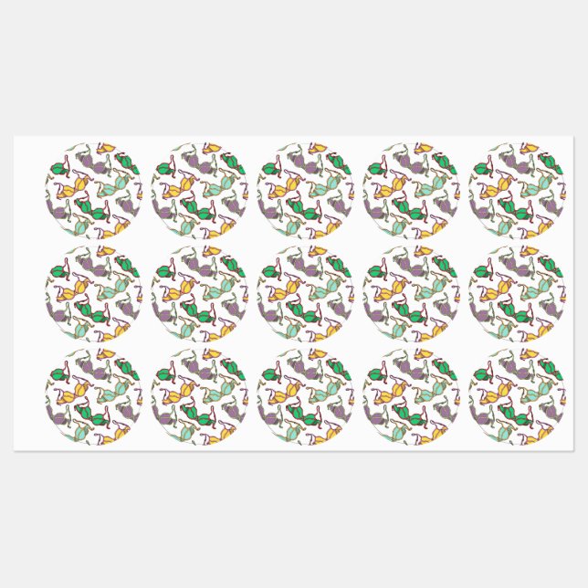 Multicolored Bra Pattern Labels (Sheet)