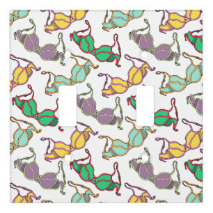 Multicolored Bra Pattern Light Switch Cover