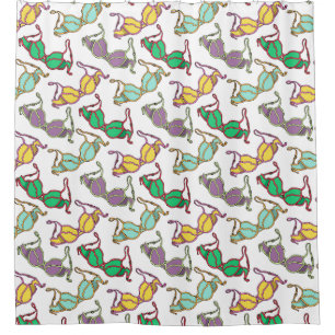 Multicolored Bra Pattern Shower Curtain