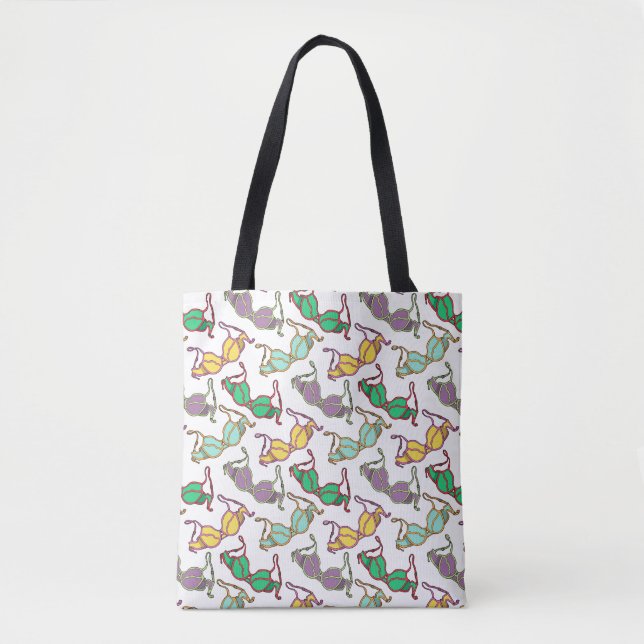 Multicolored Bra Pattern Tote Bag (Front)