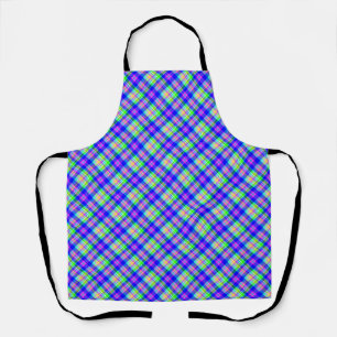 Multicolored bright neon with a checkered pattern apron