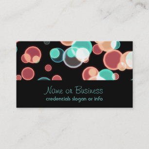 Multicolored Bubbles on a Black Background Business Card