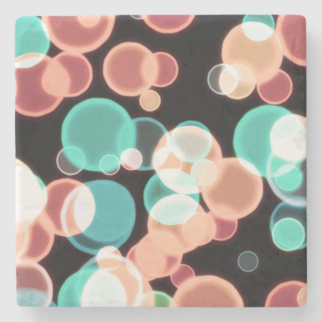 Multicolored Bubbles Stone Coaster (Front)
