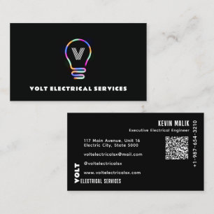 Multicolored Bulb Shape Lighting Business Card