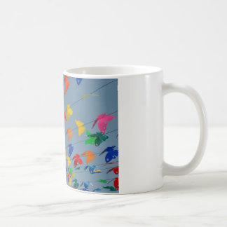 multicolored butterflies coffee mug