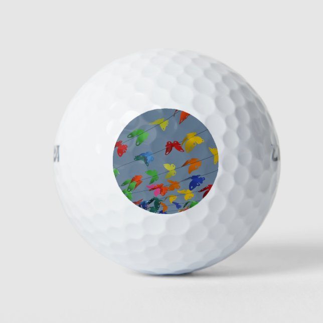 multicolored butterflies golf balls (Front)