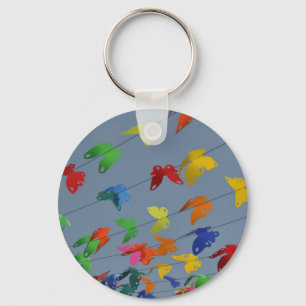 multicolored butterflies keychain