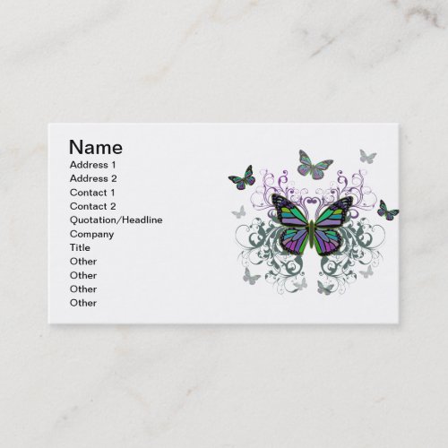 Multicolored Butterfly Business Cards