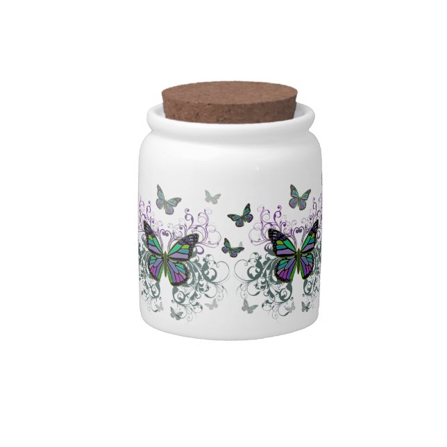Multicolored Butterfly Candy Jar (Front)