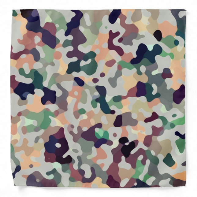 Multicolored Camo Pattern Bandana (Front)