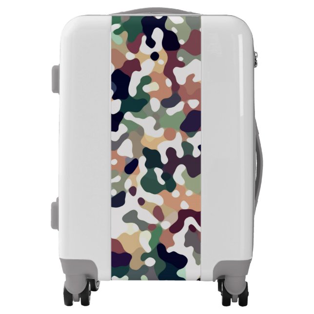 Multicolored Camo Pattern Luggage (Front)
