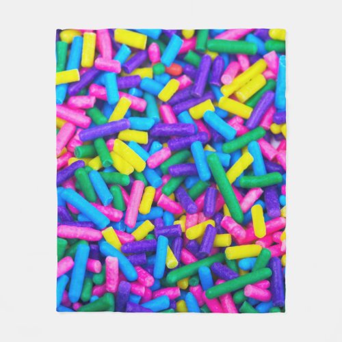 Multicolored Candy Sprinkles Fleece Blanket