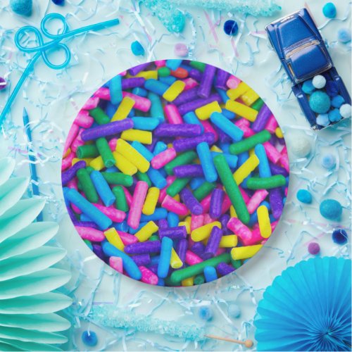 Multicolored Candy Sprinkles Paper Plates