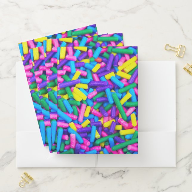 Multicolored Candy Sprinkles Pocket Folder (In Situ)