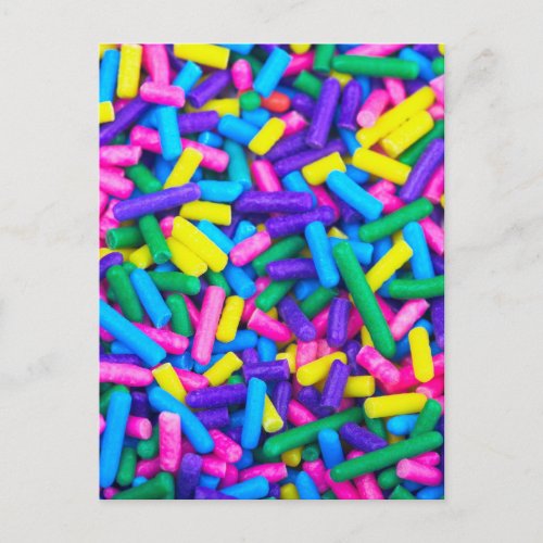 Multicolored Candy Sprinkles Postcard