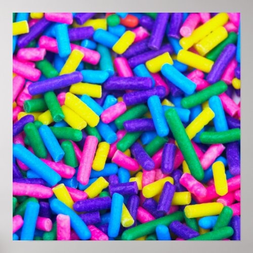 Multicolored Candy Sprinkles Poster