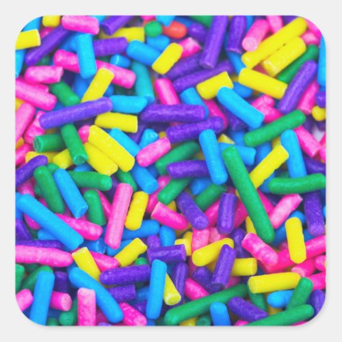 Multicolored Candy Sprinkles Square Sticker