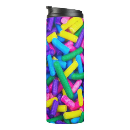 Multicolored Candy Sprinkles Thermal Tumbler