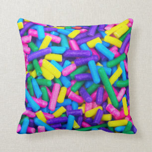 Multicolored Candy Sprinkles Throw Pillow