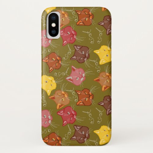 multicolored cats iPhone XS case