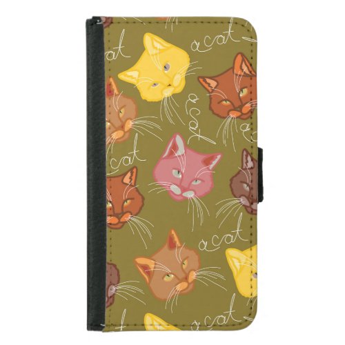 multicolored cats samsung galaxy s5 wallet case
