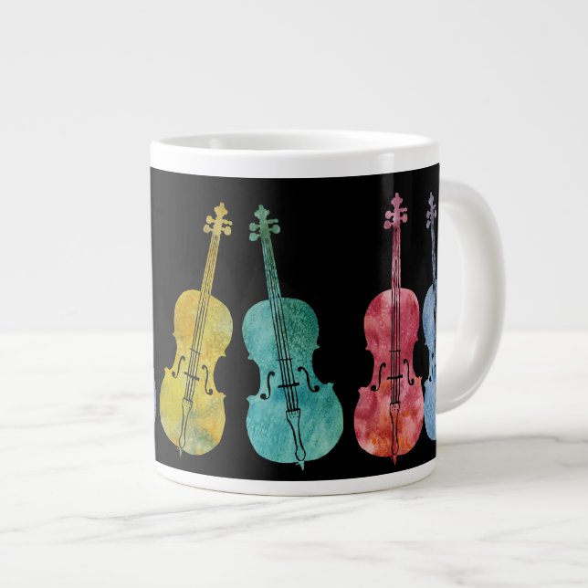 Multicolored Cellos Giant Coffee Mug (Front Right)