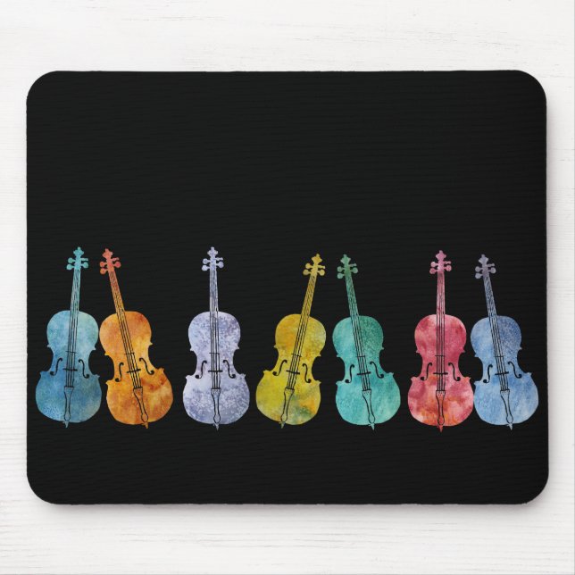 Multicolored Cellos Mouse Pad (Front)
