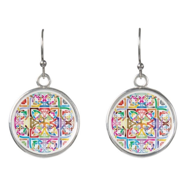 multicolored celtic knot earrings (Front)