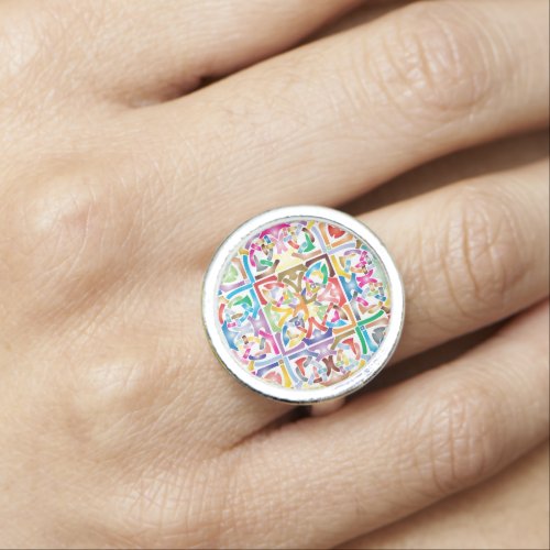 multicolored celtic knot ring