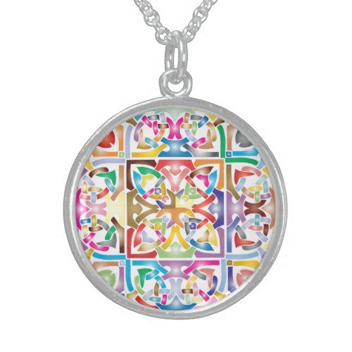 multicolored celtic knot sterling silver necklace