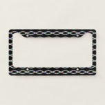 [ Thumbnail: Multicolored Chain-Like Pattern (Black Background) License Plate Frame ]