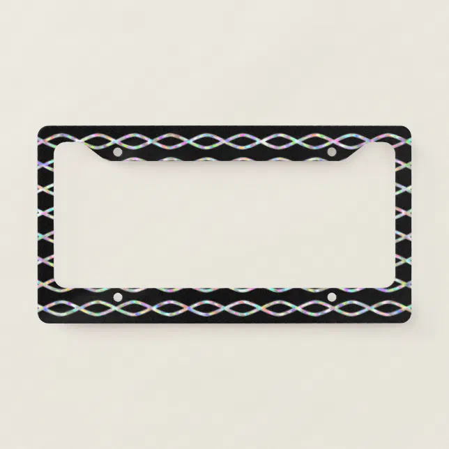 Multicolored ChainLike Pattern (Black Background) License Plate Frame