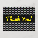 [ Thumbnail: Multicolored Chain-Like Pattern (Black Background) Postcard ]