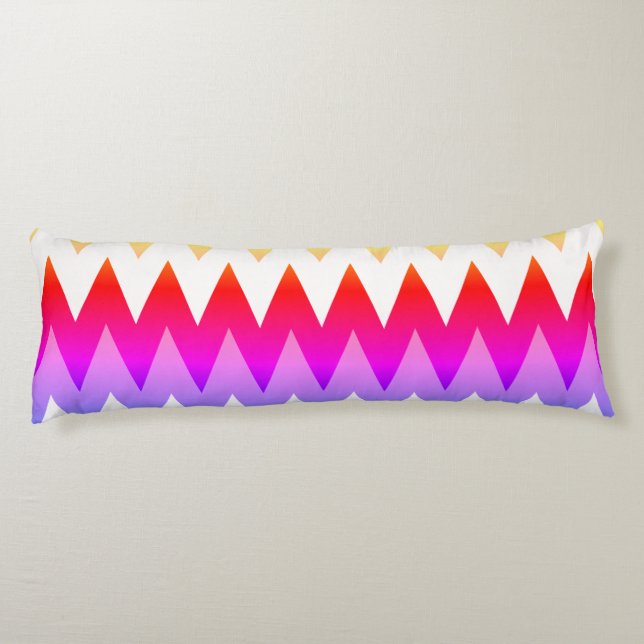 MultiColored Chevron Print Body Pillow (Back)