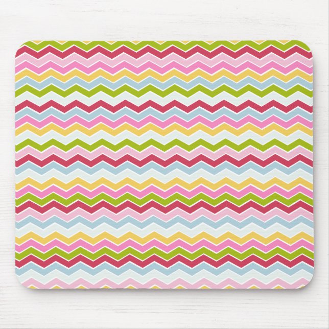 Multicolored chevron zigzag mouse pad (Front)
