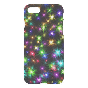 Multicolored Christmas Star Rays Pattern iPhone SE/8/7 Case