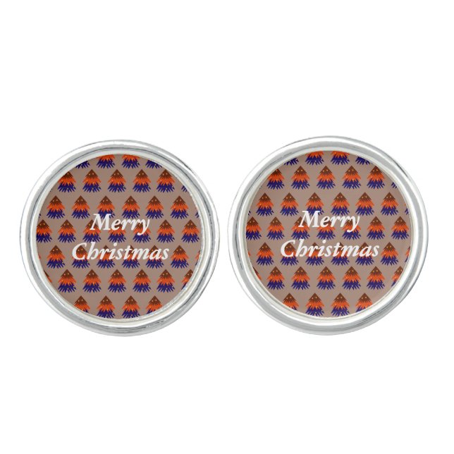 Multicolored Christmas Tree - Cufflinks (Front)
