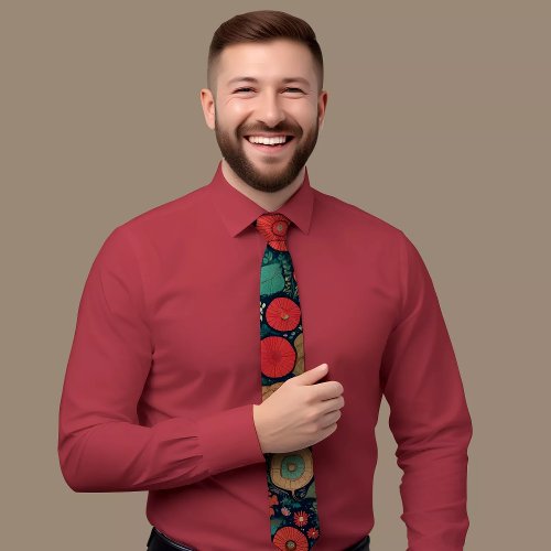 Multicolored Circle Pattern Tie