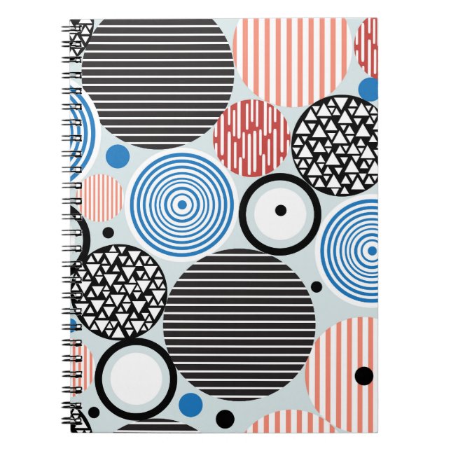 Multicolored circles, graphic pattern design. notebook (Front)