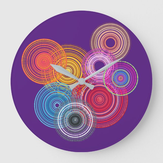 Multicolored circles large clock (Front)