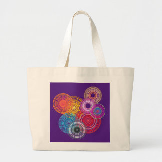 Multicolored circles large tote bag