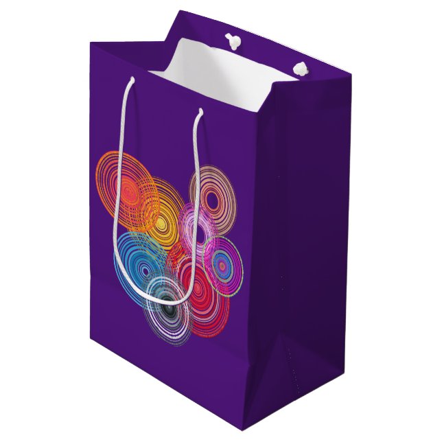 Multicolored circles medium gift bag (Front Angled)