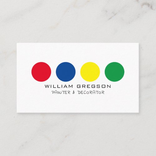 Multicolored Circles Painter  Decorator Business Card