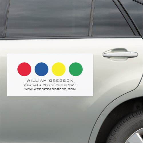 Multicolored Circles Painter  Decorator Car Magnet