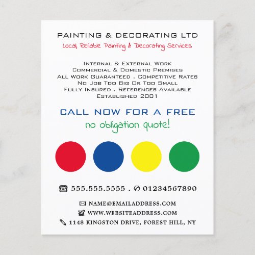 Multicolored Circles Painter  Decorator Flyer