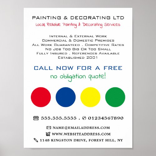 Multicolored Circles Painter  Decorator Poster