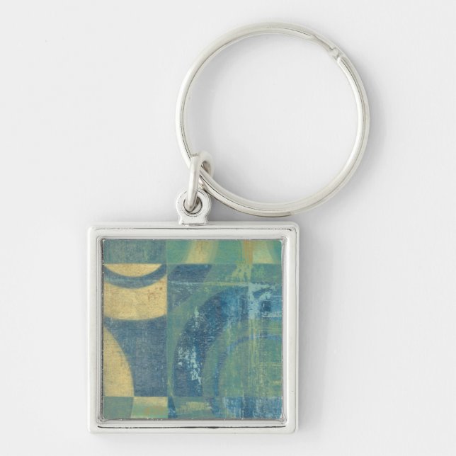 Multicolored Circles & Panels Keychain (Front)