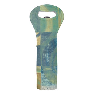 Multicolored Circles & Panels Wine Bag