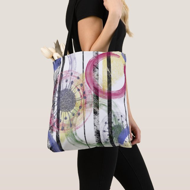 Multicolored circles tote bag (Close Up)