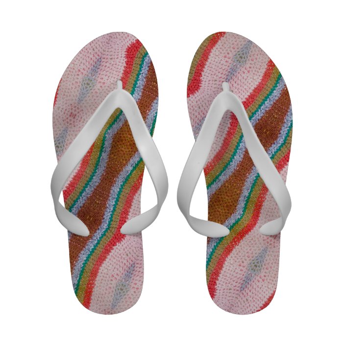 Multicolored Cloth Texture Flip Flops